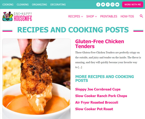 Food Affiliate Marketing Elementor Blog